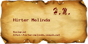 Hirter Melinda névjegykártya
